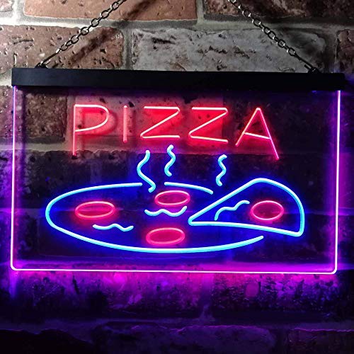 Pizza Shop Dual LED Neon Light Sign